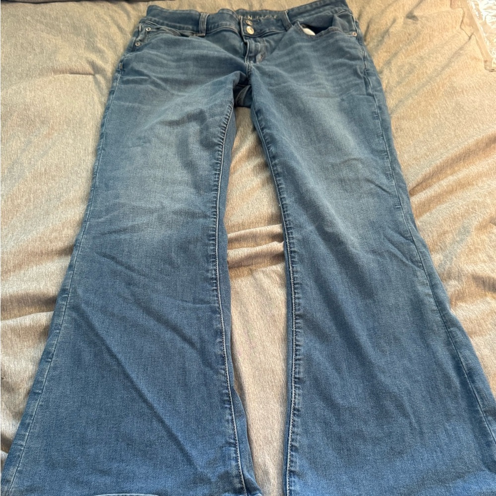 American Eagle Outfitters Blue Retro Flare Jeans